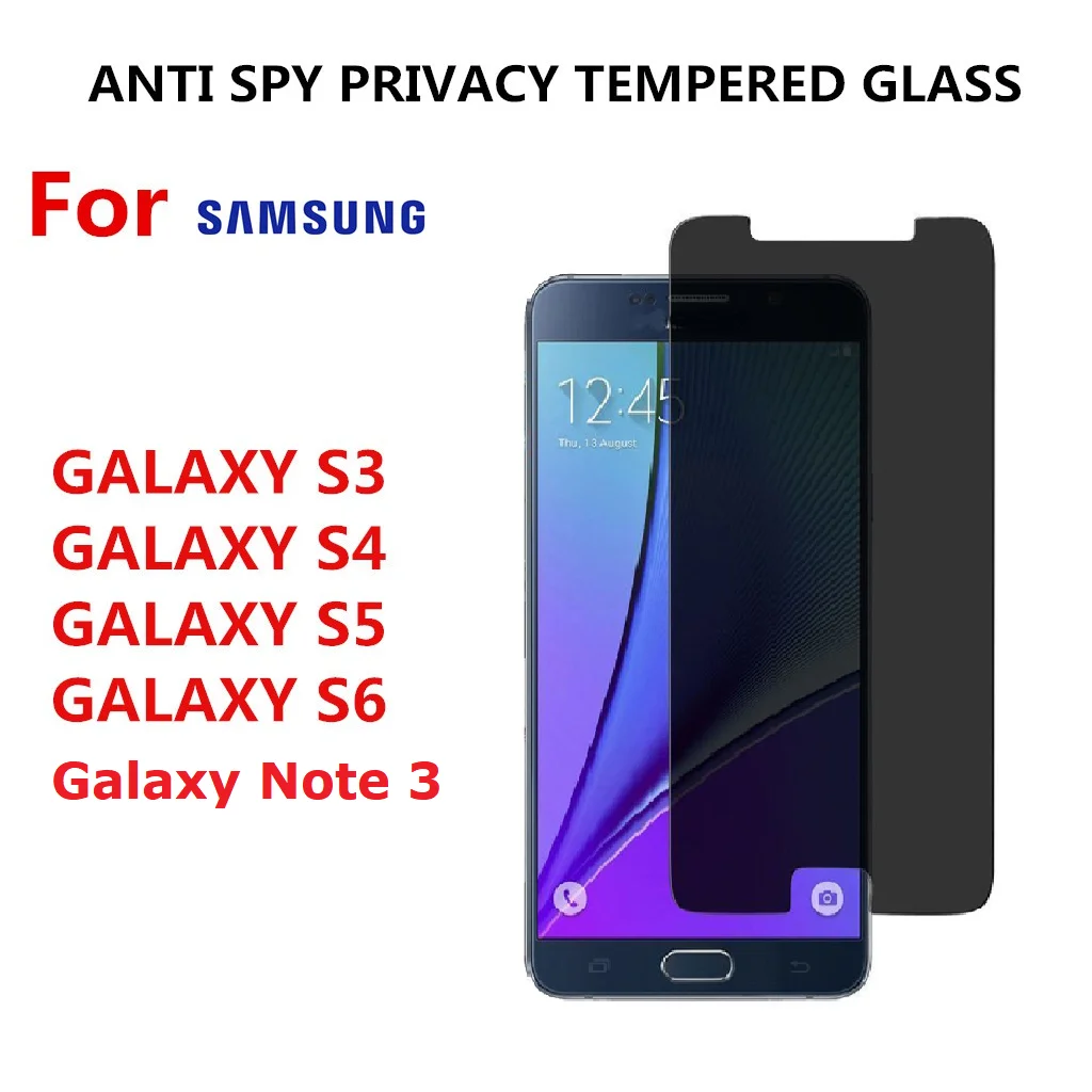 Not full Anti-Spy Privacy Tempered Glass Screen Protector for Samsung Galaxy S6 S4 S3 Anti-Glare Privacy Glass for Galaxy Note 3