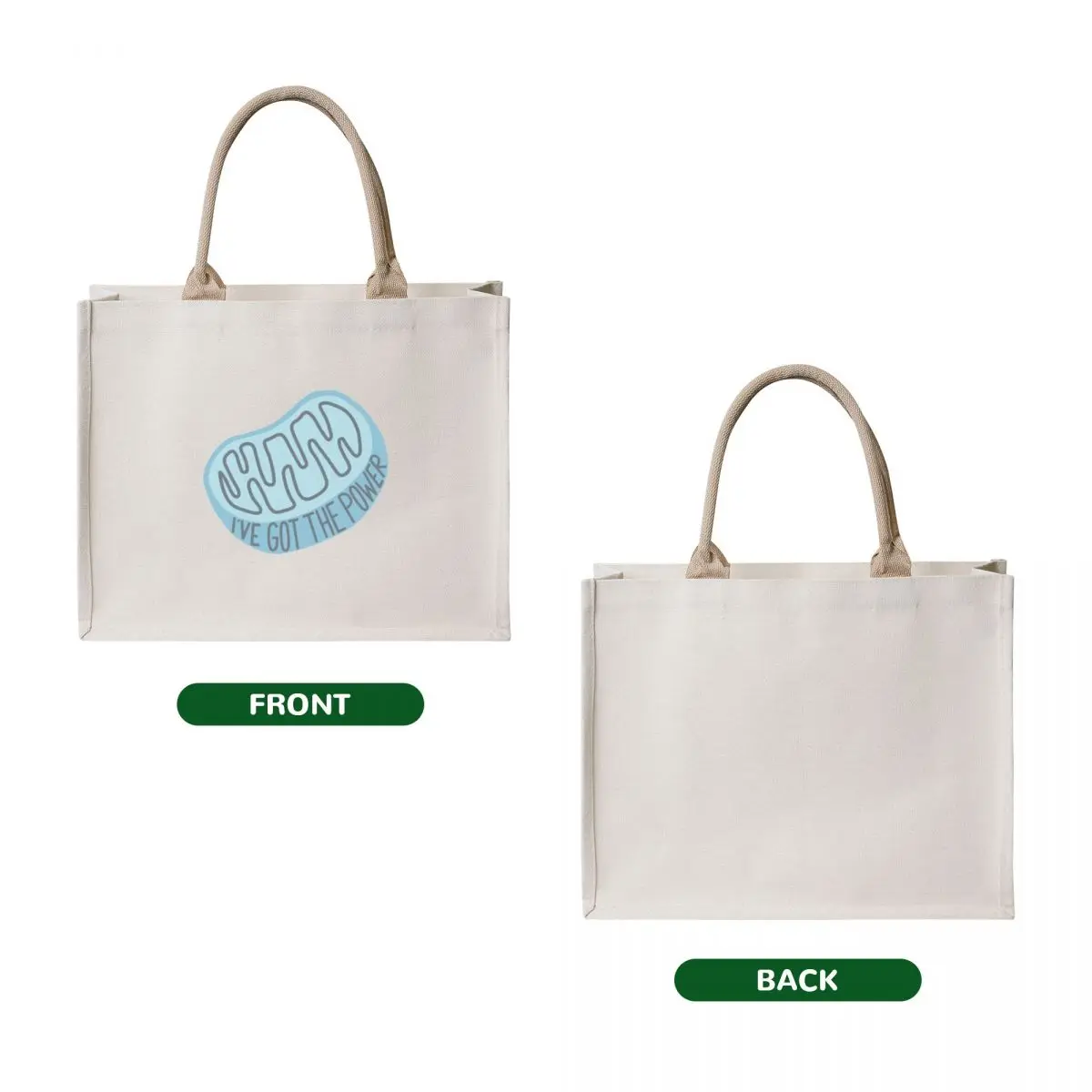 Ive Got the Power Mitochondria Tote Bag shopping cart bags Canvas personalized tote