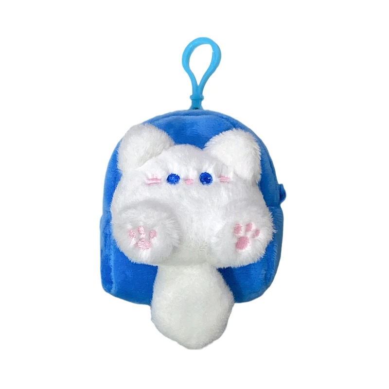 Kawaii Soft Stuffed Animal Little Cat Plush Coin Purse Cartoon Wallet Cable Headset Bag Women Birthyday Gift