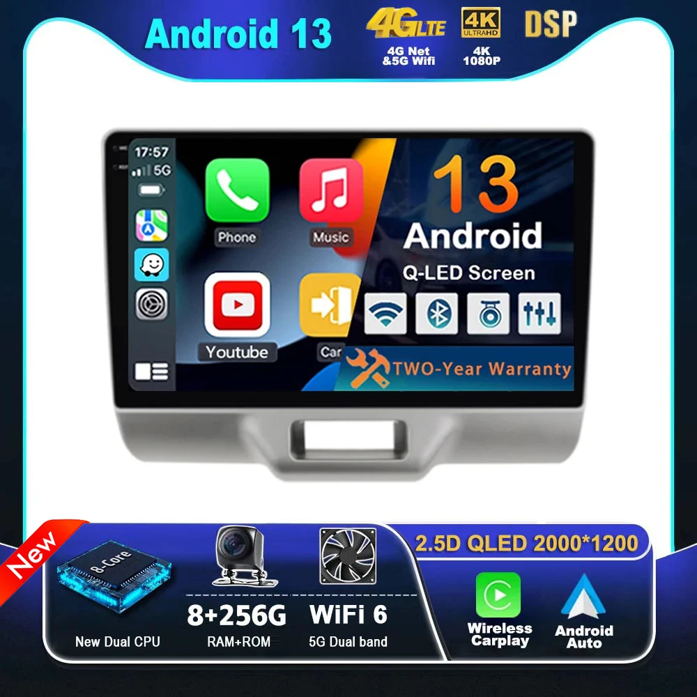 

Android 13 wireless Carplay Car Radio For SUZUKI Every Wagon Navigation Multimedia Player stereo BT DSP wifi+4G Auto 2 DIN GPS