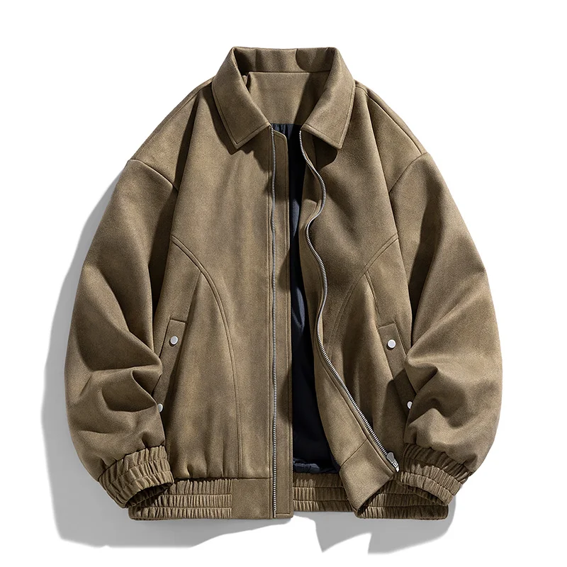 Spring Autumn Men's Fashion Casual Jacket Zipper Lapel Slim Fit Coat Solid Windproof Overcoat Korean New Men Baseball Jackets