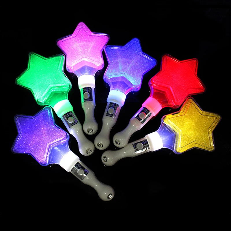 Gloeiende Led Magic Star Toverstaf Geschenken Lichtgevende Feestdecoratie Lightstick Kids Jongens Meisjes Happy Fluorescerende Verjaardagsfeestje Decor