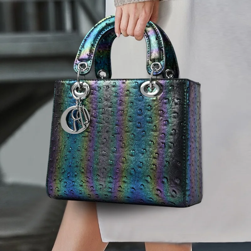 

2025 new counter women's bag, one-shoulder, hand-carried ostrich pattern women's bag, handbags, women's bag, shopping mall, the