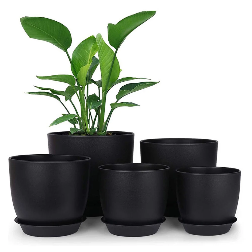 5pcs/set Plant Pots Self Watering Planters with Drainage Hole Plastic Flower Pots Nursery Planting Pot for African Violet Cactus