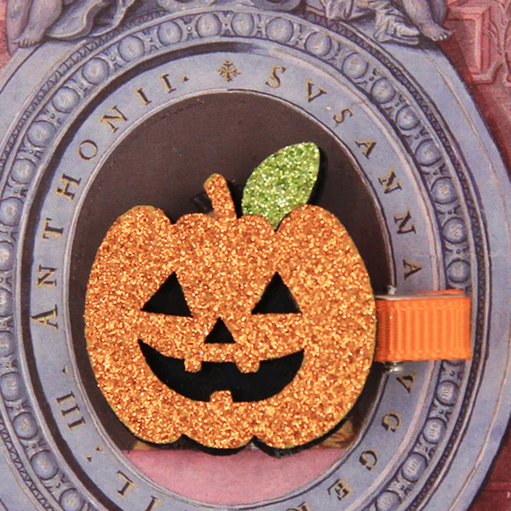 

12Pcs Felt Cloth Halloween Hair Clips Pumpkin Ghost Skull Durable Kids Headdress Party Bow Hair Pin Headdress for Kids
