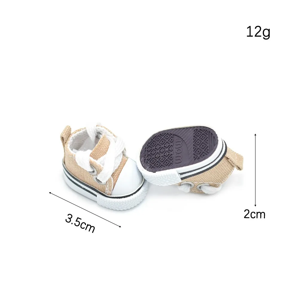 Scarpe da bambola BJD di dimensioni da 3,5 cm Materiale di tela Scarpe da ginnastica di tela di design alto superiore Scarpe casual stile casual fai da te per bambole Labubu da 17 cm