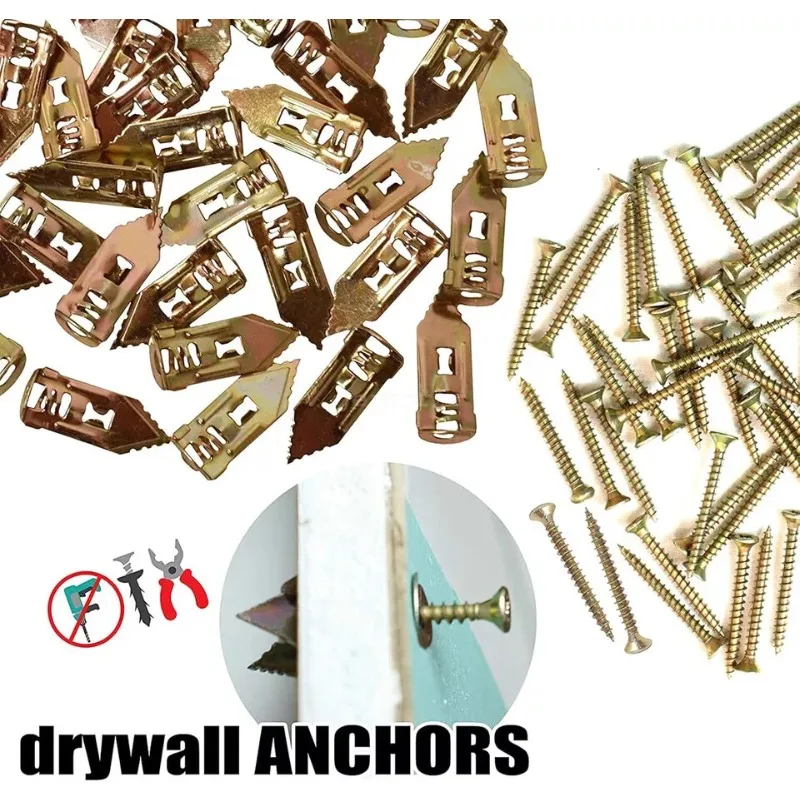 100pcs/box Self-Drilling Anchors with Screws Set M12*30 Drywall Anchor Expansion Dowels Fasteners Tools