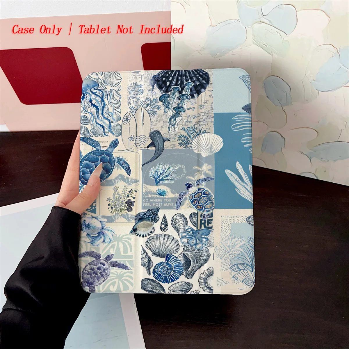 

Мягкий синий чехол для iPad с подводным пейзажным художественным принтом для Apple iPad 9/10 поколения Air 3 Pro 12,9 Mini 6, противоударный чехол