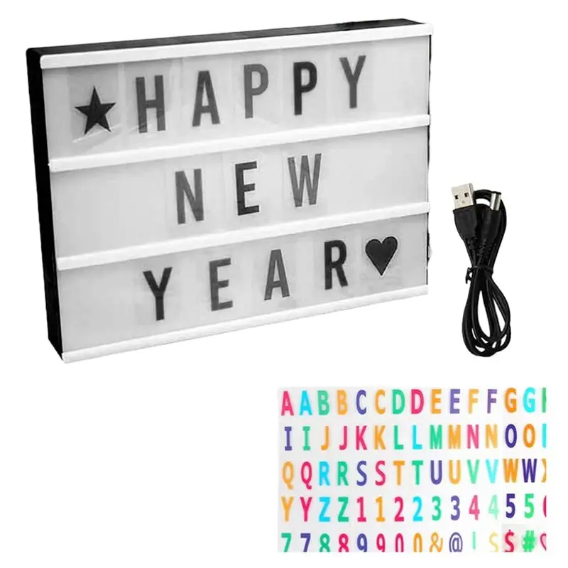 

ABVS Cinema Light Box Personalized Neon Signs, Warm White Leds Lightbox With Letters, Numbers, Symbols