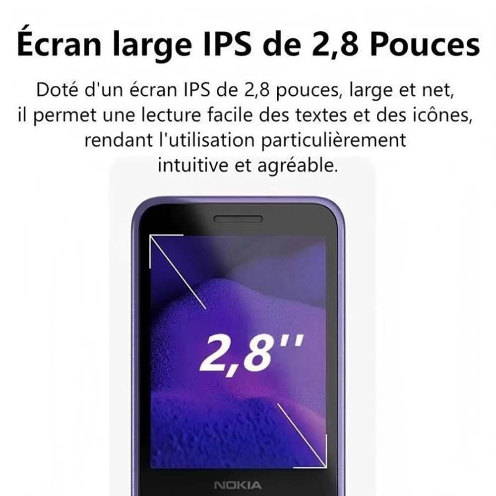 Telefone Nokia 235 4G Backup, 2SIM GSM, Tela de 2.8 polegadas, Bluetooth 5.0, Rádio FM, 1450mAh, Tipo-C, 3.5mm, MP3, Telefone Desbloqueado para Idosos
