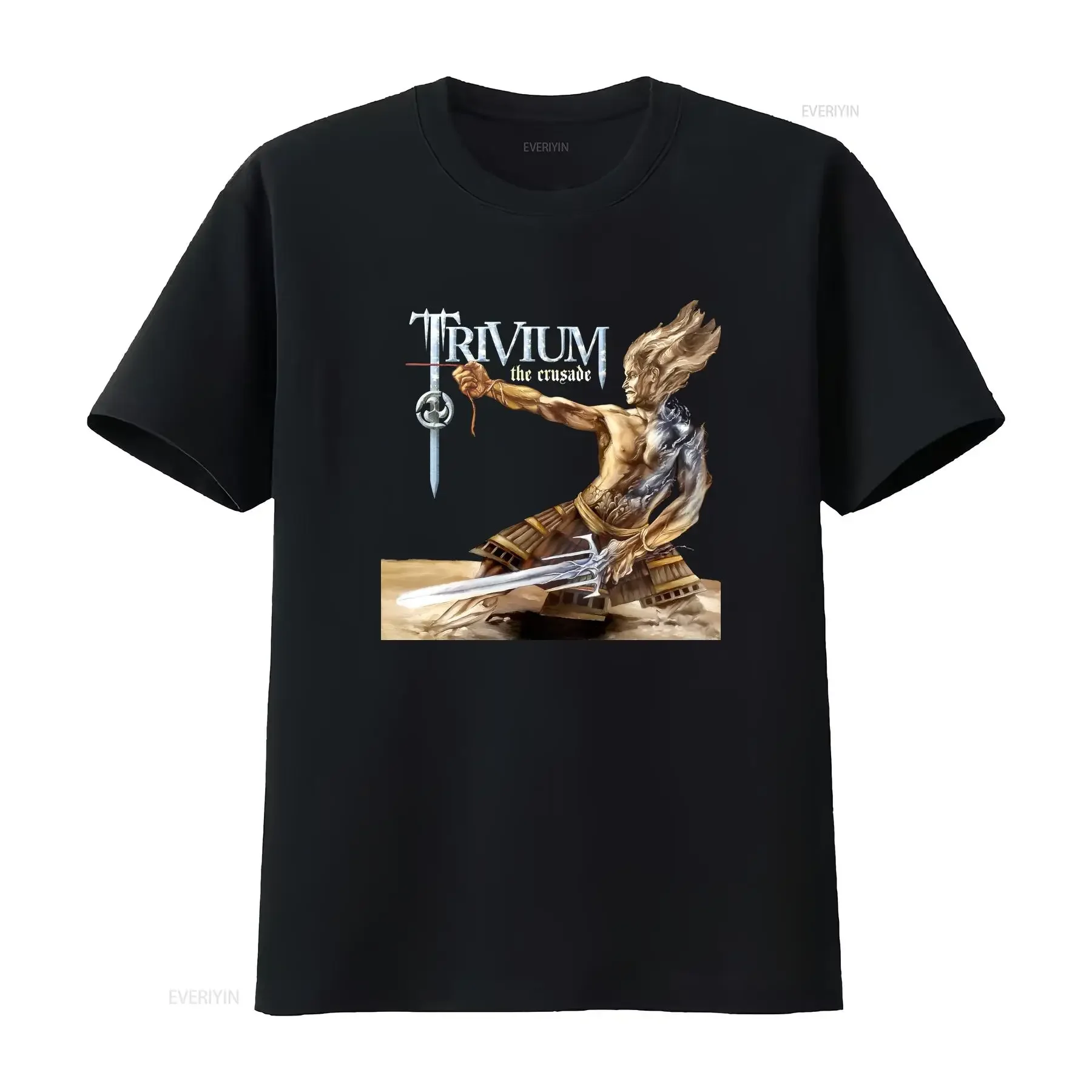 Camiseta Vintage Y2K de la Banda de Heavy Metal Trivium The Crusade, Talla L, con Gráfico Lavado, Casual, Suave y Transpirable
