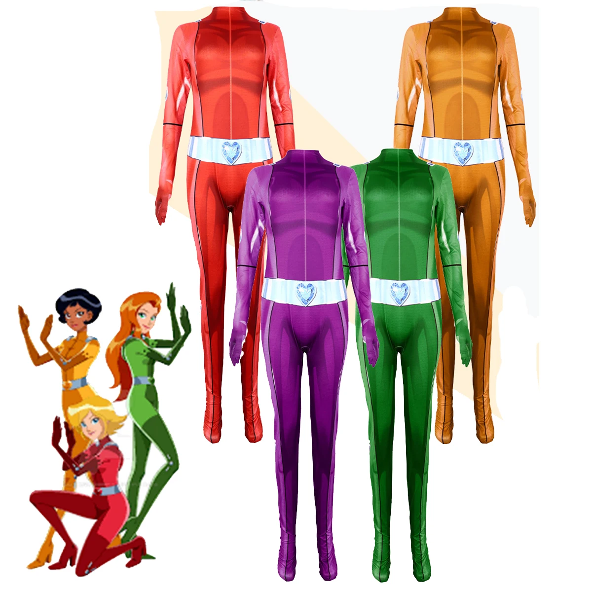 Women Totally Family Spy Cosplay Samantha Simpson Clover Ewing Alexandra Mandy Zentai Uniform Girls Super Spies Costume