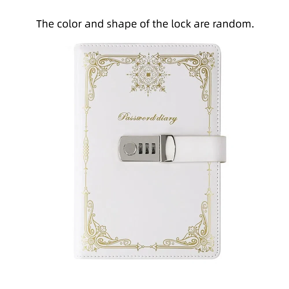 

Elegant PU Leather Journal Notebook With Lock A5 100Sheets Line Paper Diary Writing Pads Hard Cover Retro Personal Notebook Work