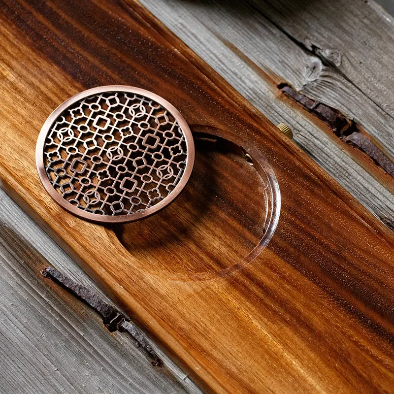 Walnut Tea Tray Copper Pad, Rectangular Dining Table Plate, Storage Tray, Hotel Tea Tray Accessories, Saucer Wooden Tray