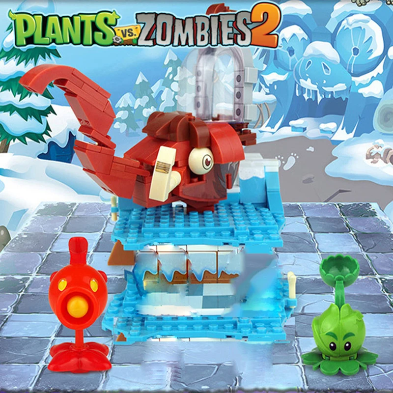 Genuine Plants Vs Zombies Game Scene Assembly Building Block Set Zombot Aerostatic Gondola Game Collection Ornaments Toys Gifts