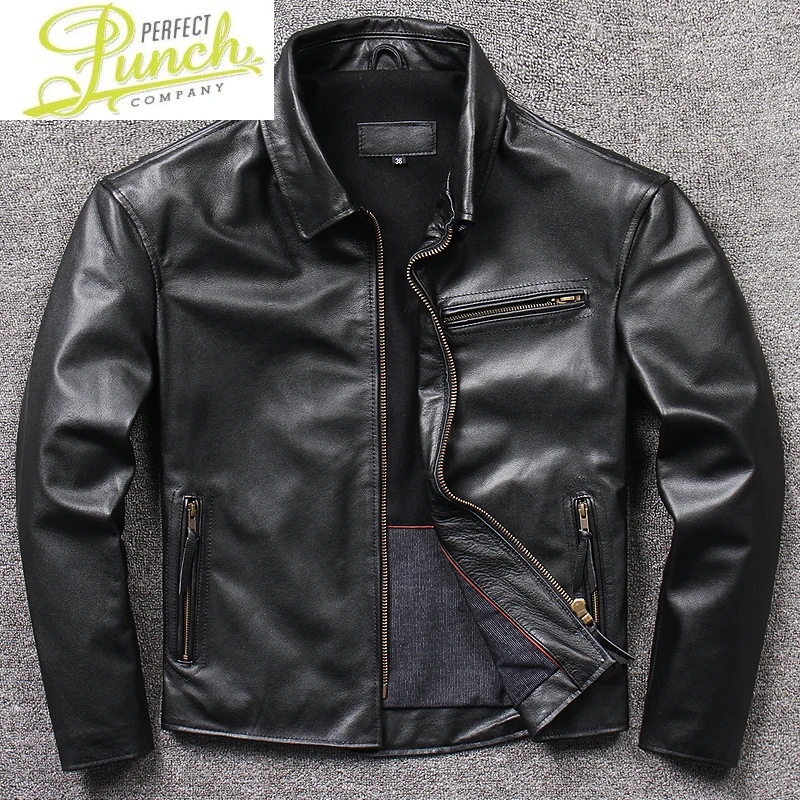 Clothing Genuine Spring Leather Jacket Autumn Men Cowhide Mens Short Slim Coats Male Motorcycle Leather Jacket 5XL Chaquetas Lq