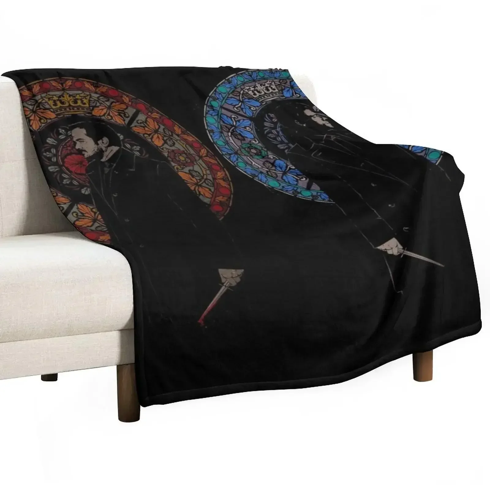 

heaven and hell Throw Blanket Furry Bed covers Plaid on the sofa Blankets