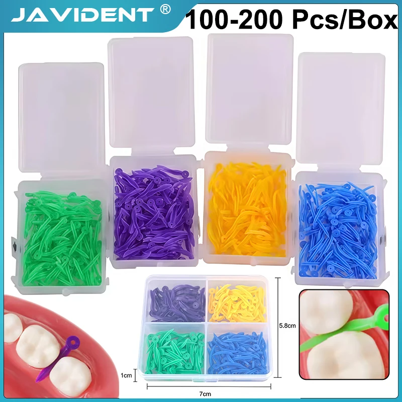 100/200Pcs/Box 4 Sizes Dental Disposable Wedges Tooth Gap with Circular Hole Medical Plastic Oral Care Tools for Dentistry Lab