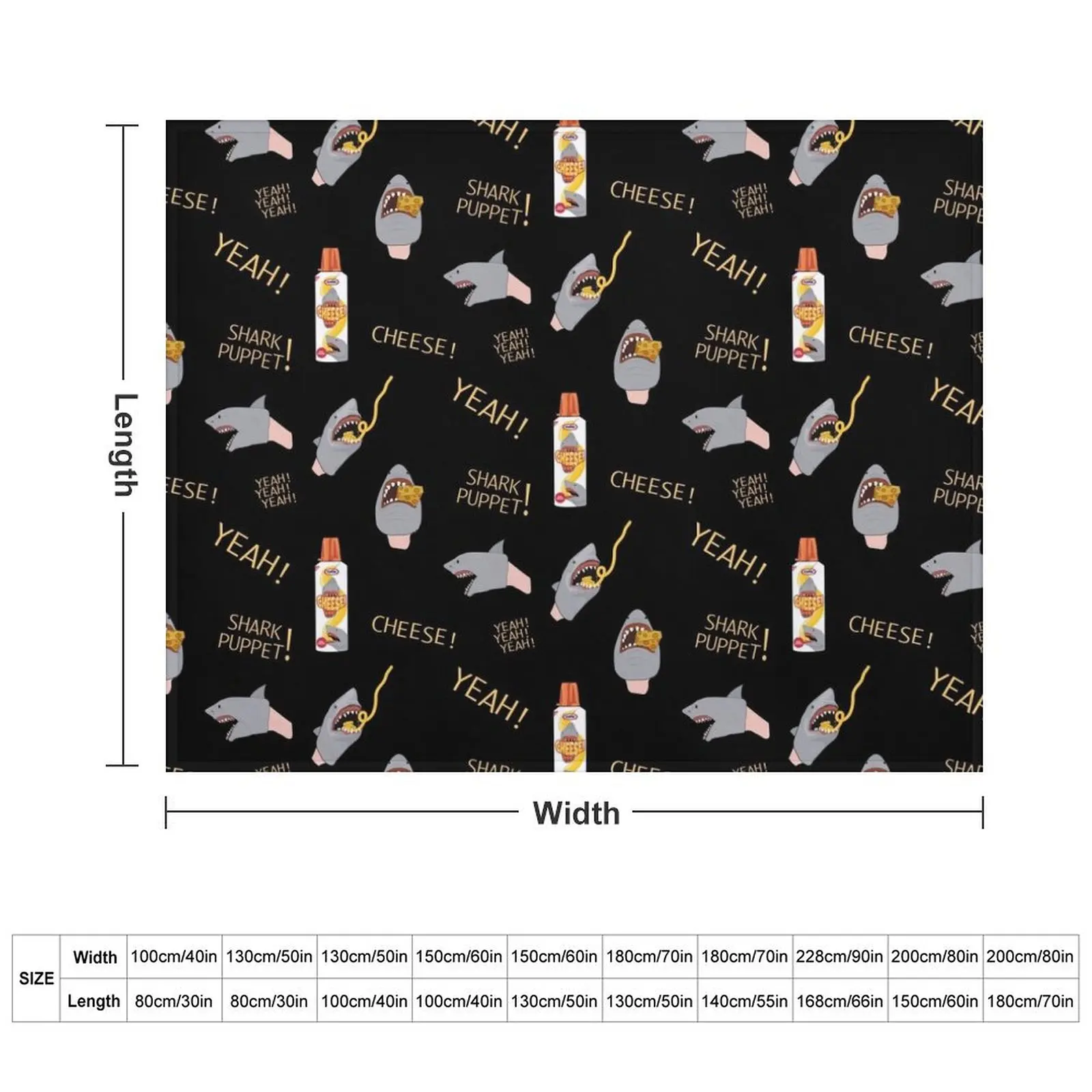 TikTok on Repeat: Shark Puppet [YEAH!] Seamless Pattern Throw Blanket Loose Retros Fashion Sofas Blankets