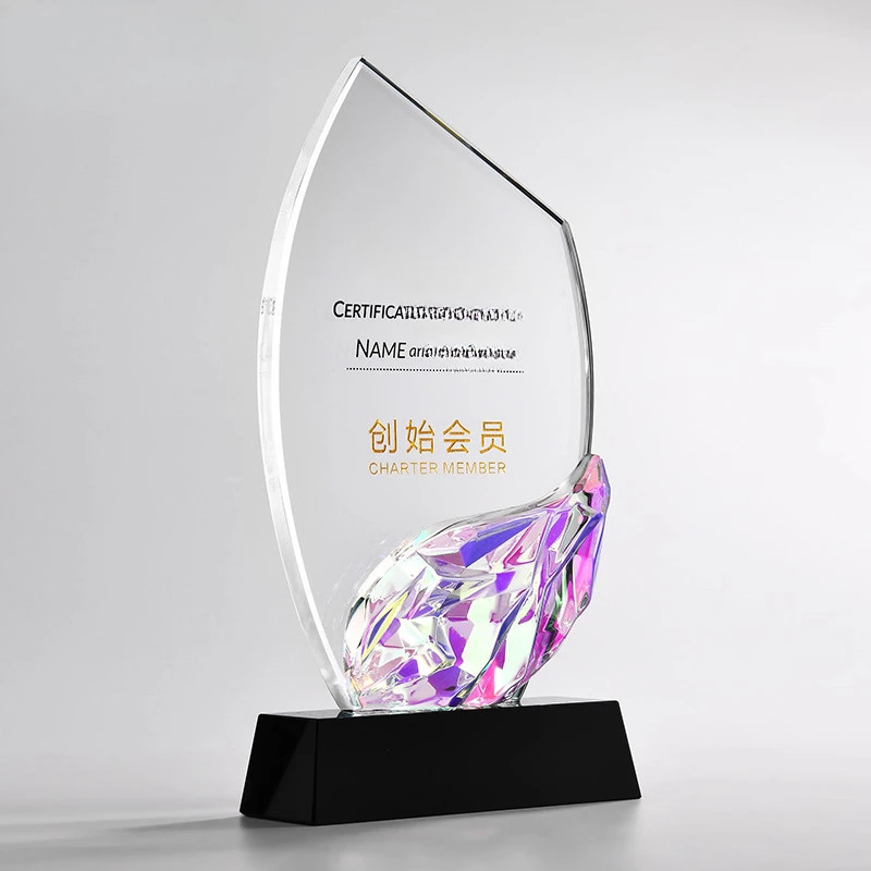 

Индивидуальный хрустальный трофей с цветной глазурью, сувенир на ежегодную встречу на награде конкурса, выдающаяся медаль для украшения дома, 1 шт.