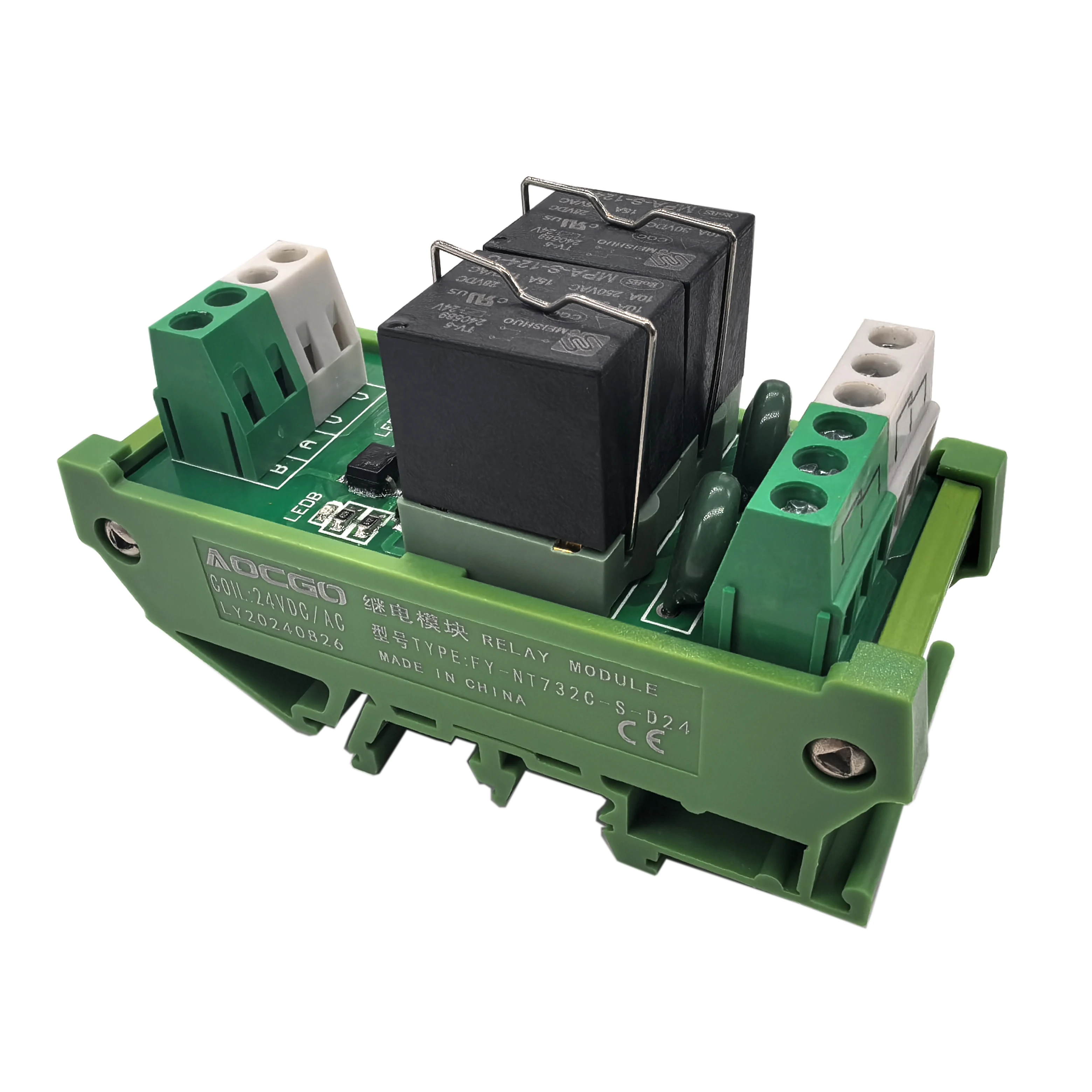 2 channel T73 24VDC 10A 250VAC/30VDC Interface relay module