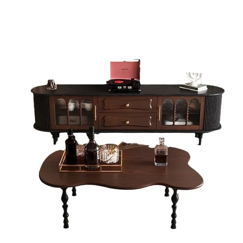 

American retro solid wood coffee table living room all solid wood red oak minimalist tea table American living