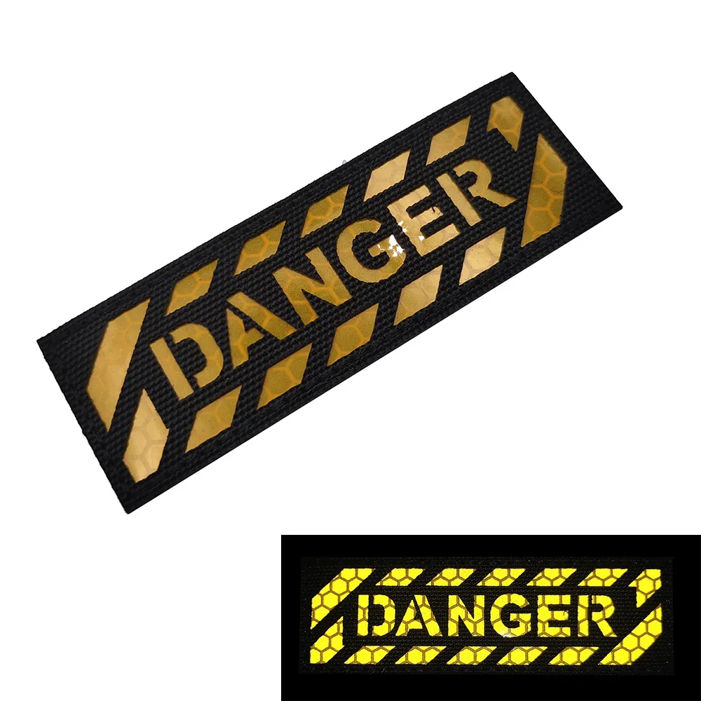 WARNUNG! NICHT ANFAHREN! PVC-Applikations-Emblem, im Dunkeln leuchtend, taktischer Aufnäher mit Haken, leuchtender Aufkleber, Moralabzeichen für Helm, Rucksack – Detail 10