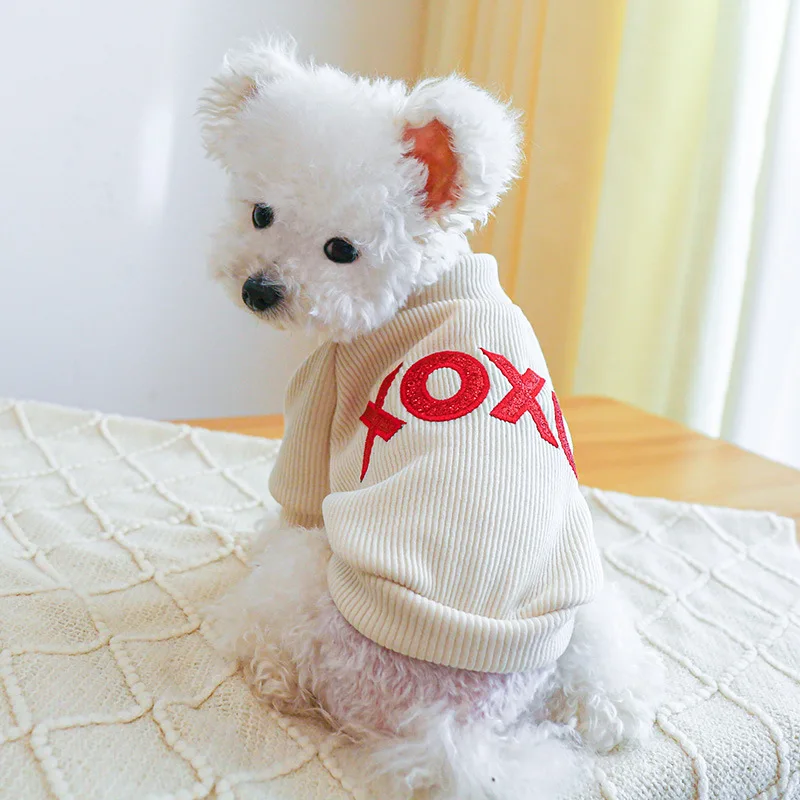 Cute Letter Pattern Dog Hoodie Coat Pet Clothes Pullover Apparel Dog Hoodie Sweatshirt Puppy Costume Pets Sweater For Small Dogs