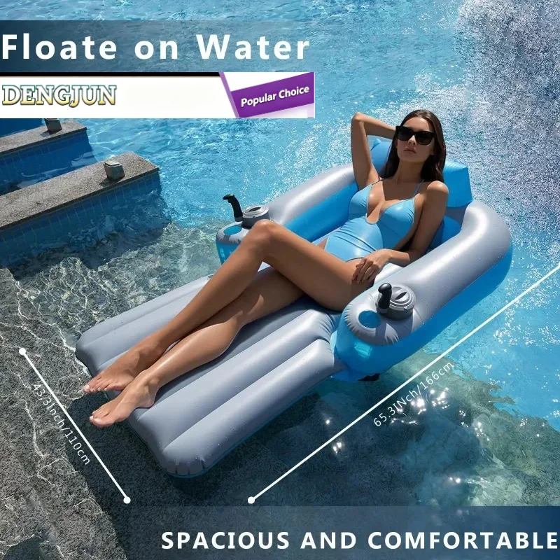 Factory New Inflatable Dual Motor Floating Lounge With Thruster Adult Swimming Pool Motor Water Float Raft