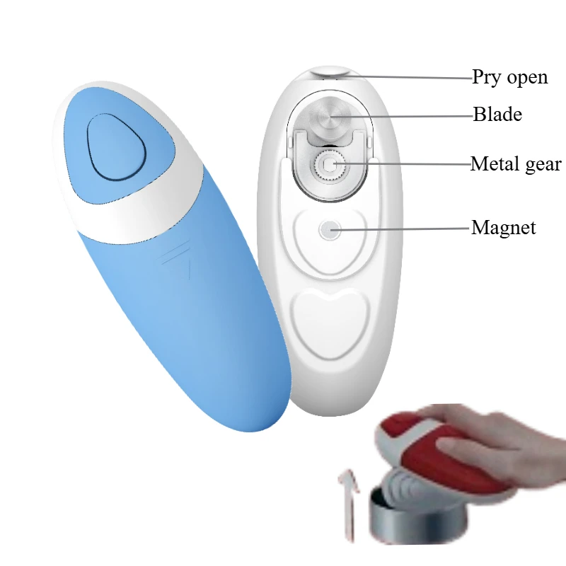 Automatic Electric Can Opener Battery-Powered Can Openers Jar Bottle Machine Portable Kitchen Opening Tools One Touch Can Opener