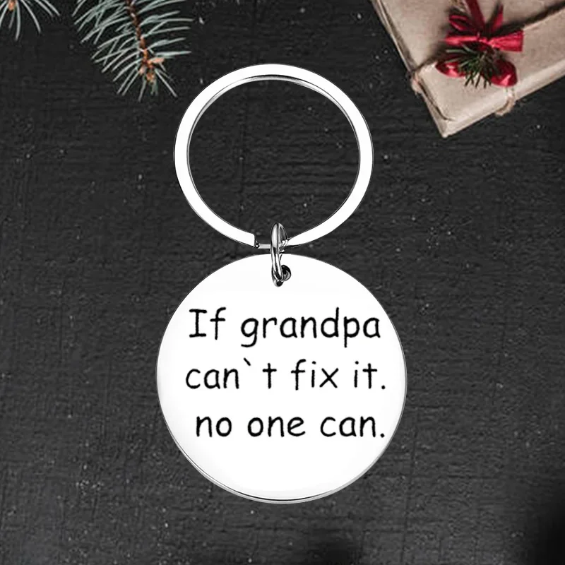 Cute Dad Keychain Pendant Father’s Day Gift Key Chains Keyrings If Dad Can’t Fix It No One Can