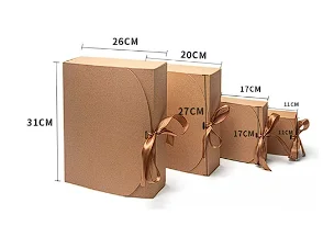 Custom Shape And Logo Cosmetic Kraft Paper Gift Box With Ribbon