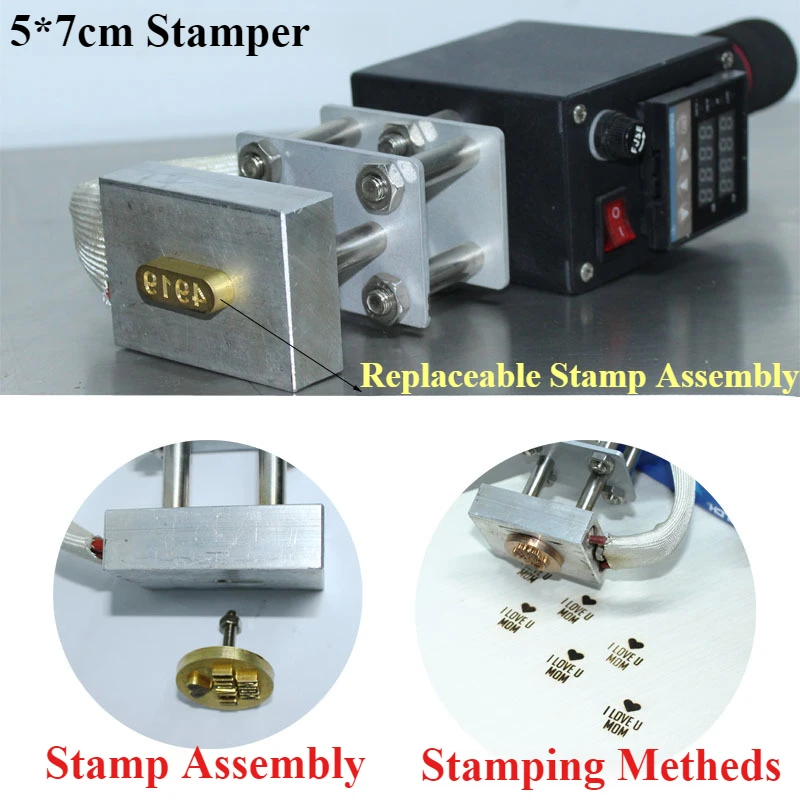휴대용 유형 브랜딩 기계 핫 스탬핑 기계 가죽 나무 상자 마킹 기계 케이크 브랜딩 기계 5*7cm