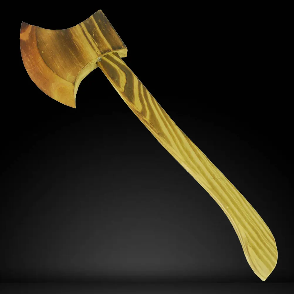 

1Pcs Wood Axe Carbonized Polished Safe Prop Halloween Costume Accessory Larp Collection Hands-on Exercise Decoration