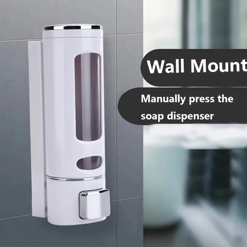 400ml Shower Soap Dispenser Wall Mounted Shampoo And Conditioner Dispenser Adhesive Handwashing Fluid Dispenser