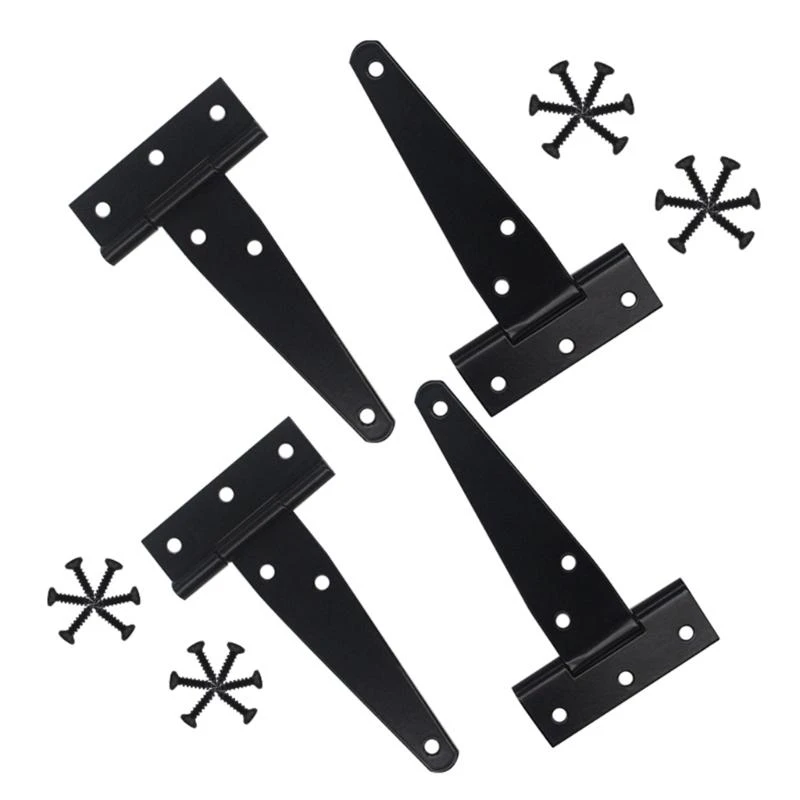 

652F Upgrades T Hinges Rusts Resistant Metal Gate Hardware T Straps Shed Door Hinges Suitable for Wood Fence & Barn door