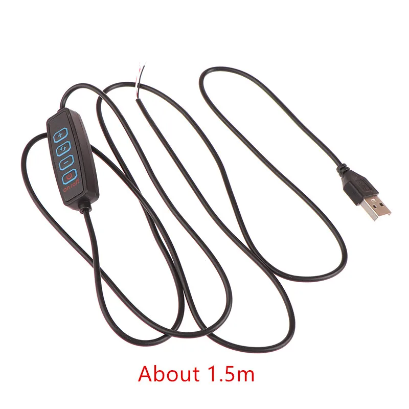1pcs USB 5V LED Dimmer สายไฟ Tri-สี Dimming ภายนอก 1.5M 4-Key Controller สายความสว่างปรับ