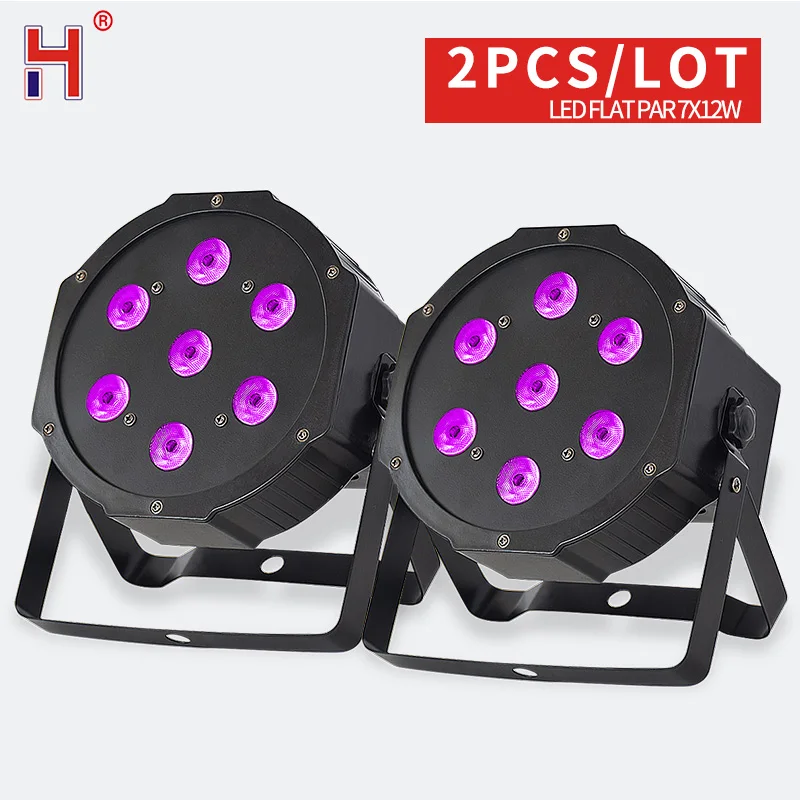 

HongYi DJ Light 7X12W RGBW 4In1 LED Par sound activated Lights DMX512 Control Stage Flat Uplight For Party Wedding Wedding Disco