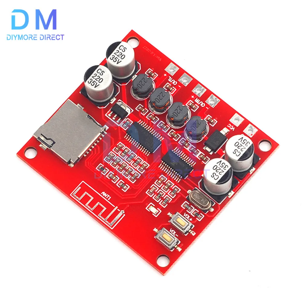 XH-A233 15W X 2 Bluetooth 4.2 Digital Power Amplifier Board Stereo TF Card Play 12v-24v Audio Amp