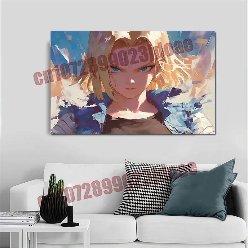 

Classic Anime Dragon Ball Goku Vegeta Trunks Cell No. 18 HD Creative Poster Must-have Canvas Painting Gift for Fans Collection