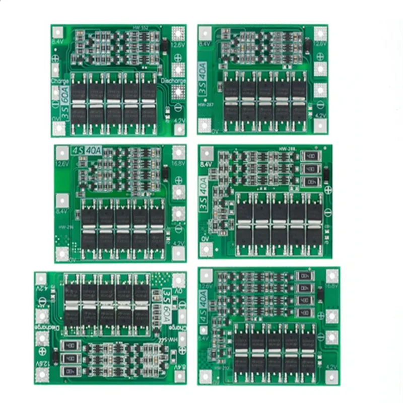 3S 4S 40A 60A Li-ion Lithium Battery Charger Protection Board 18650 BMS For Drill Motor 11.1V 12.6V/14.8V 16.8V Enhance Balance