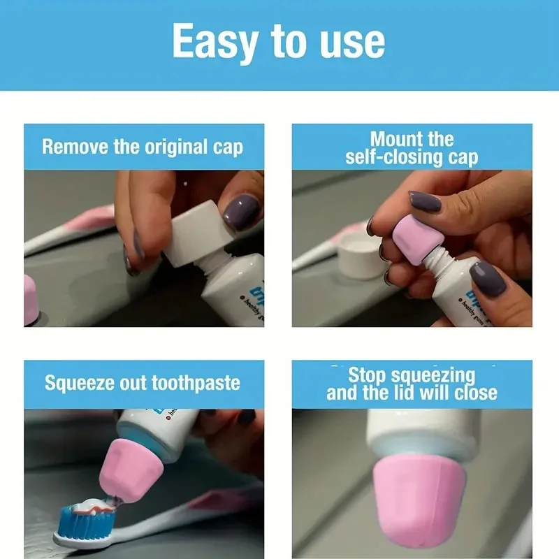 Silicone toothpaste cap without cover for lazy people, toothpaste squeezer, and dust-proof