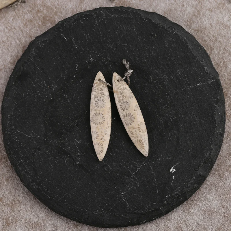 Natural Stone Indonesian Coral Earring Bead,Earrings Accessories For Women,Fashion Jewelry DIY Making 29x18x4mm 5g