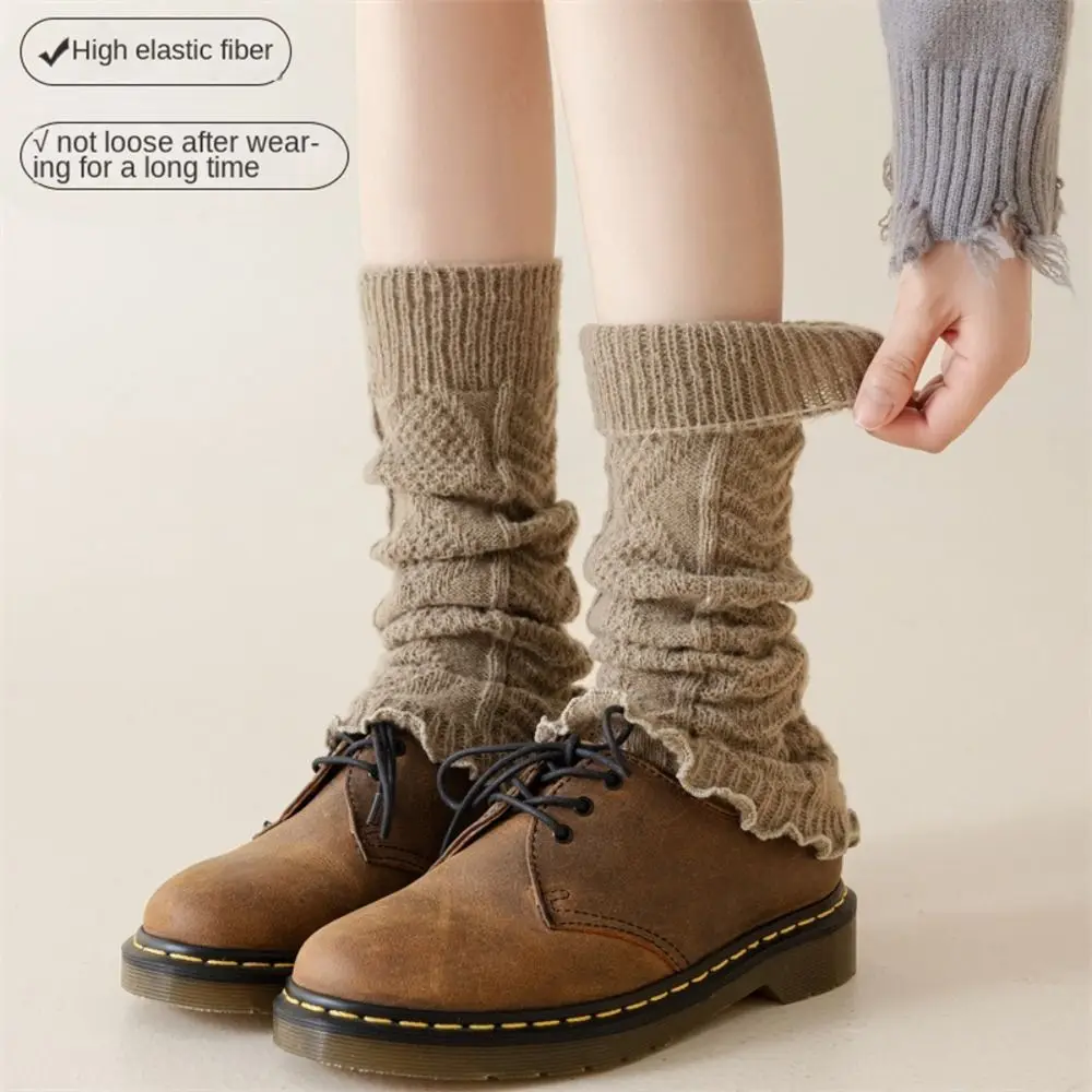 Fashion Knitting Leg Warmers Cute Sweet Warm Foot Cover Boot Socks Women Girls