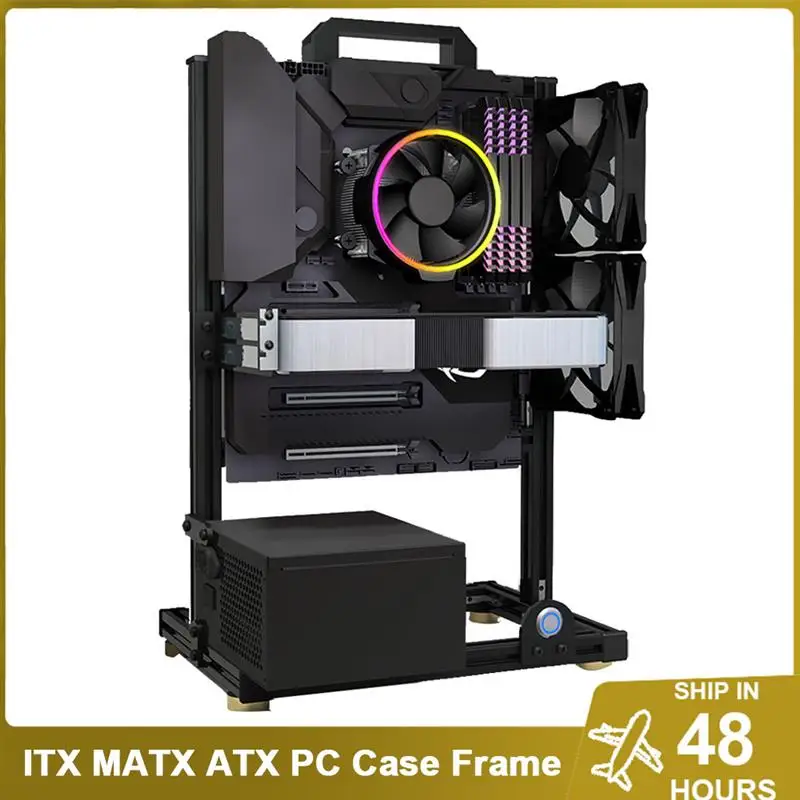 Go! DIY Gamers Cabinet MOD ITX MATX PC Case Open Frame Aluminum Creative ATX Tower Desktop Gaming Computer Chassis Rack