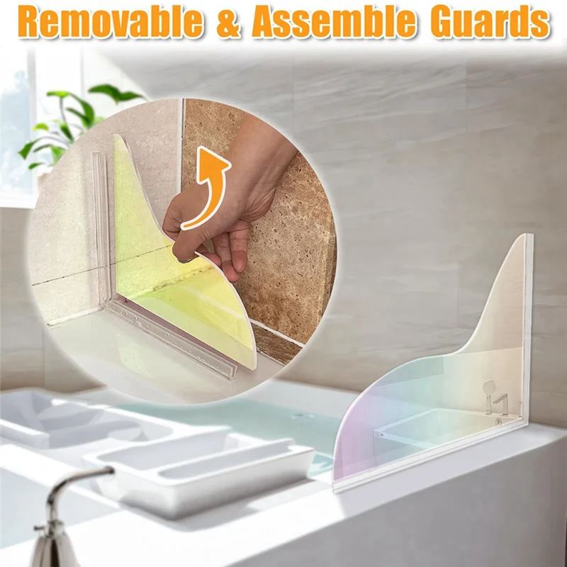 Shower Water Splash Guard Splash Guard For Bathtub Splash Guard For Tub Will Colorful Shine-LICG