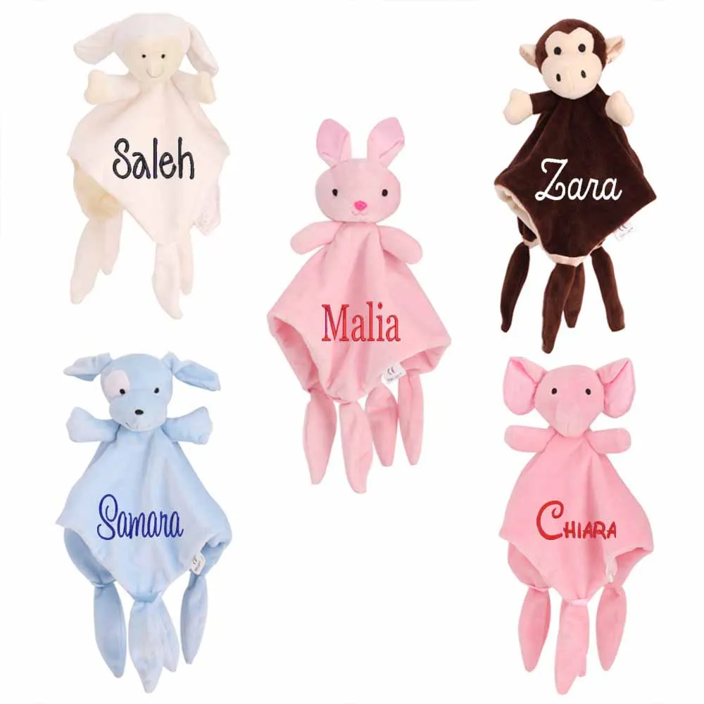 Customized Soothing Scarf Baby Doll Personalized Name Newborn Grasping Toy Baby Sleep Doll Baby Shower Gift Soft Comfort Doll