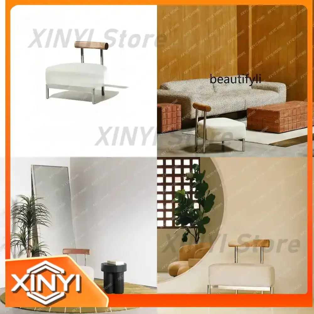 Modern Simple Light Luxury Leisure Chair for Balcony Single Sofa Chair Retro Bauhaus Style