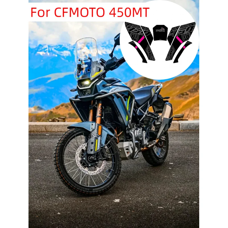 

For CFMOTO 450MT 450 MT 2024 Motorcycle Side Sticker Fuel Tank Decal Protector Traction Pad Cover Decoration Sets Anti-slip