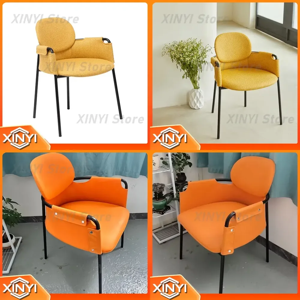 Scandinavian Dining Chair for Home Restaurant Modern Fabric Backrest Eco Friendly Furniture for Living Room Kitchen Office